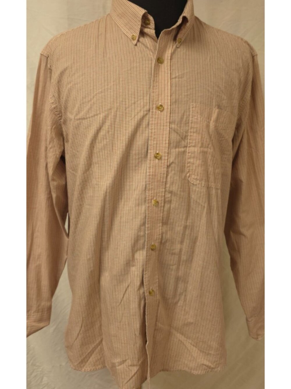 Wrangler Riata Mens XL Brownish Plaid Long Sleeve Button Down Western Shirt